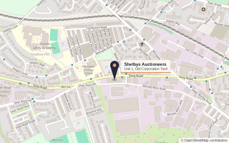 Map showing Old Corporation Yard, Tong Road, Armley